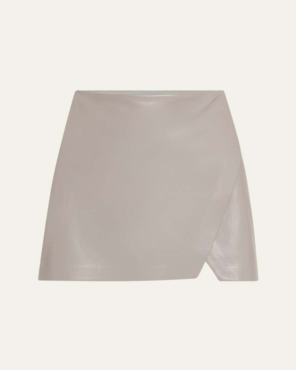 Siobhan Vegan Leather Wrap Mini Skirt